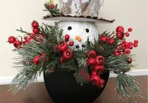 how to make a snowman table centerpiece