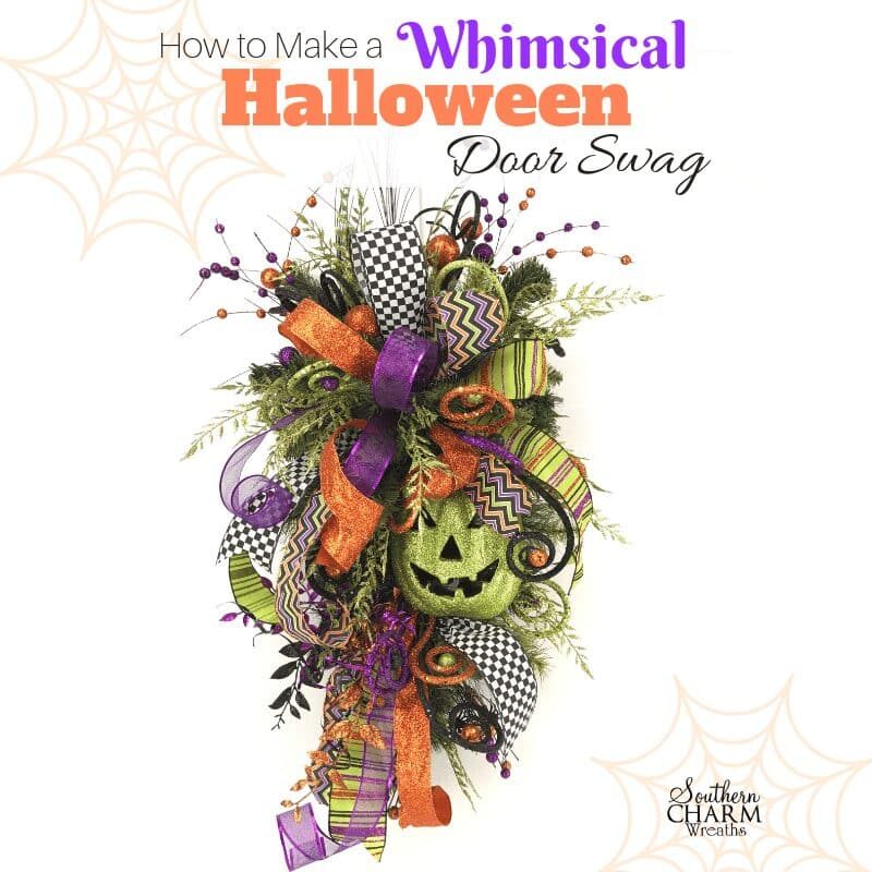 Step by step video on how to make a whimsical Halloween door swag.