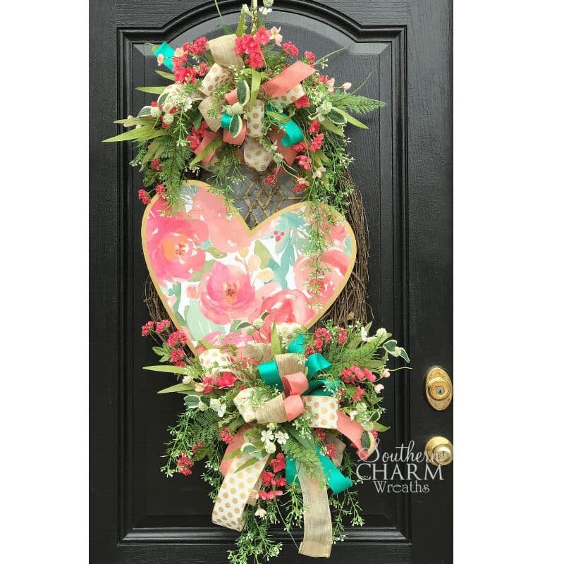 how to make an oval silk flower valentines day wreath - blg